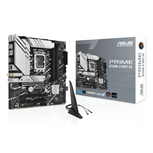 Placa Asus Prime B760m-a WIFI D4 Intel1700 4ddr4 HDMI Pcie4.0 M.2 Usb3.2 Matx