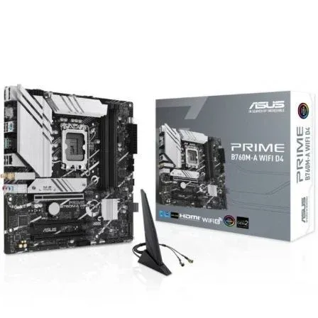 Placa Asus Prime B760m-a WIFI D4 Intel1700 4ddr4 HDMI Pcie4.0 M.2 Usb3.2 Matx - foto 2