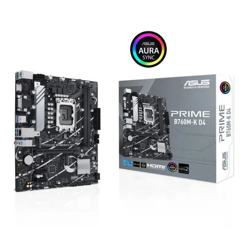 Placa Asus Prime B760m-k D4 Intel1700 2ddr4 HDMI Pcie4.0 4sata3 Usb3.2 Matx