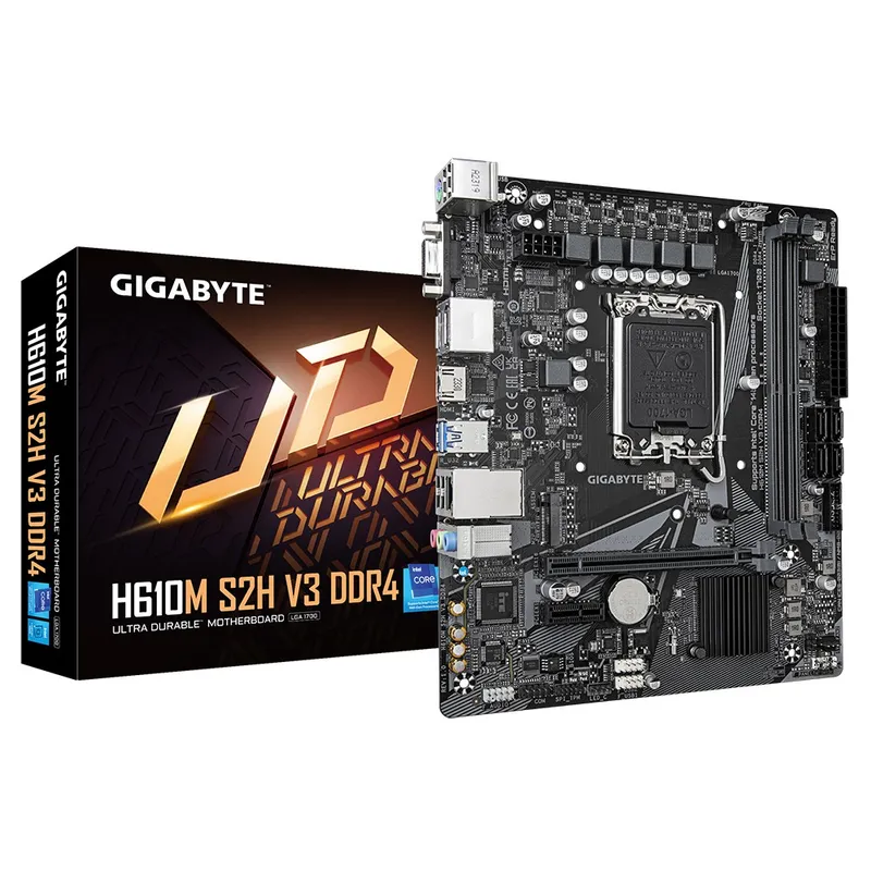 PLACA GIGABYTE H610M S2H V3 DDR4 (rev. 1.0) INTEL1700 2DDR4 HDMI PCIE4.0 4SATA3 USB3.2 MATX - foto 3