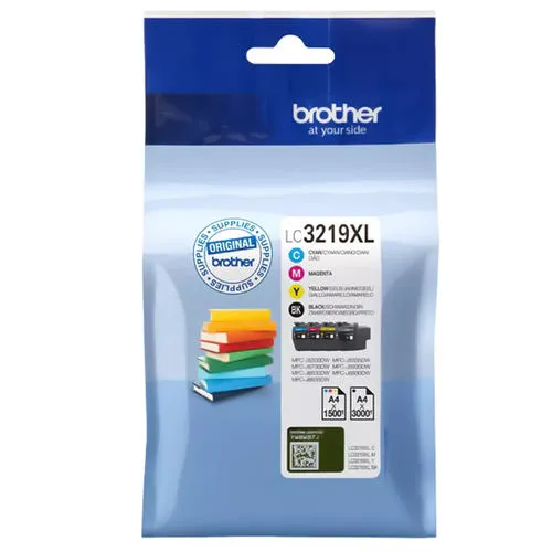 Tinta Brother Lc-3219xlval Pack Cuatricolor C/m/y/bk Alta Capacidad 1.500/3.000pag