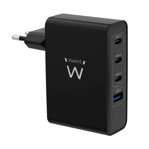 Cargador USB DE Pared Ewent Ew1336 3usb-c/1usb-a 100W Negro