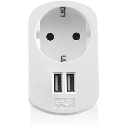 Cargador DE Pared Ewent Ew1211 2 Puertos USB 3.1a Blanco