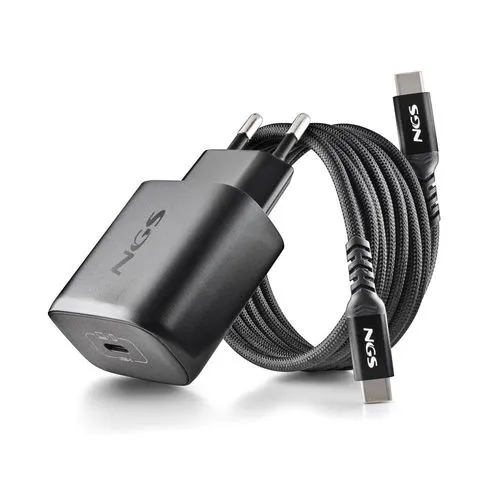 Cargador USB Pared NGS GAN 45W Usb-c Negro C/cable