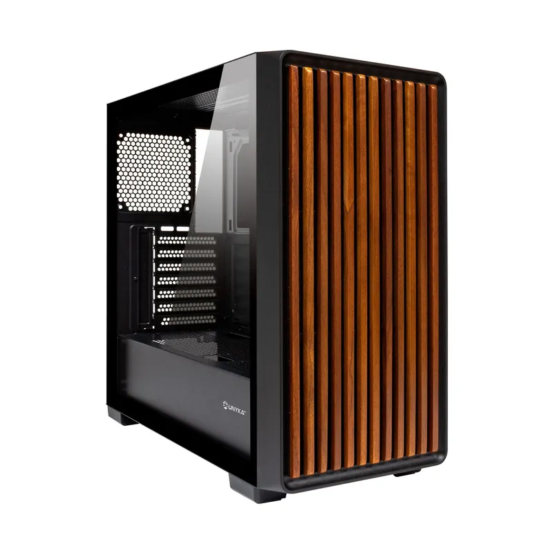 Caja Semitorre/atx Unyka Revelat Madeira S/fuente Usb-c Negra C/ventana - foto 2