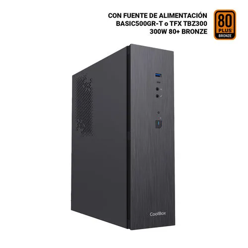 Caja Sobremesa/micro-atx Coolbox T370-1 Slim 500W Usb3.0 Negra