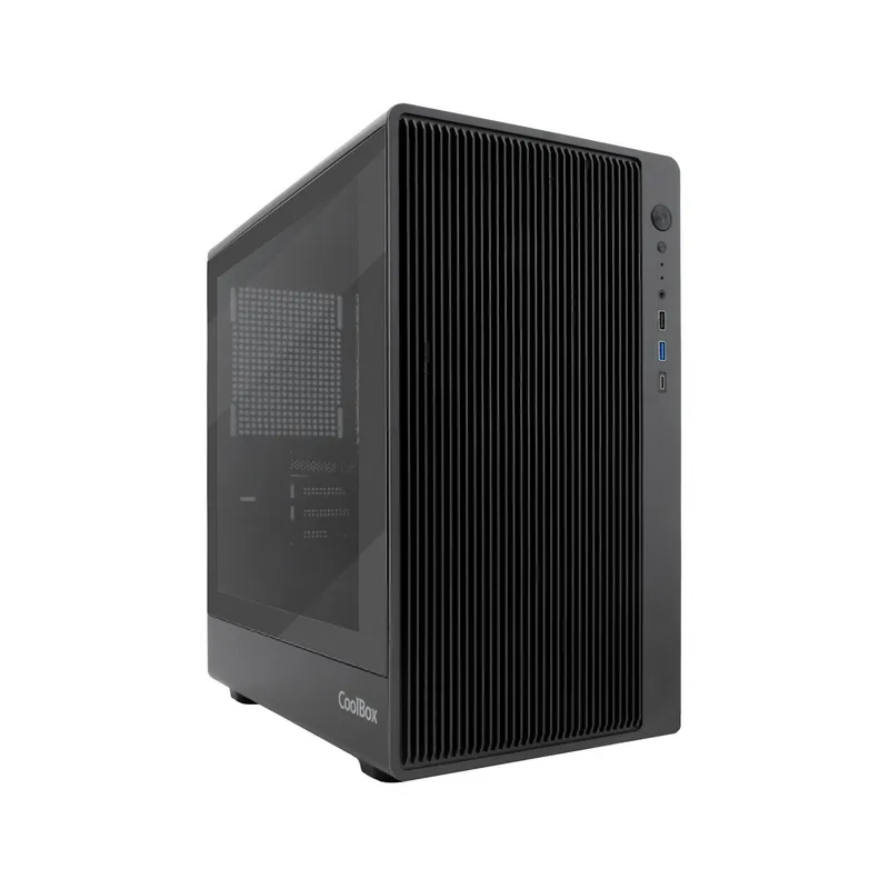 Caja Semitorre/micro-atx Coolbox Gm350 Dark Face S/fuente Usb-c Negra C/ventana - foto 2