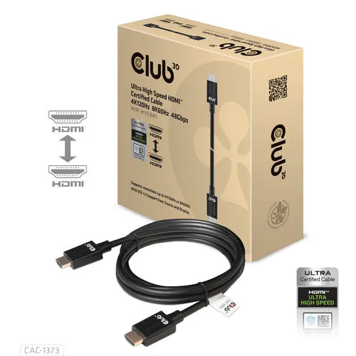 Club-3d Cable HDMI Club 3D Certificado 4k120hz 8k60hz 48GBPS 3M