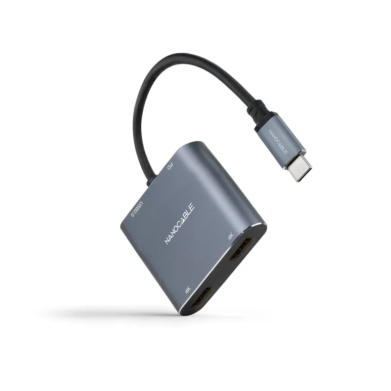 CONVERSOR USB-C A 2xHDMI/H-USB-A3.0/H-USB-C PD/H NANOCABLE 10.16.4305