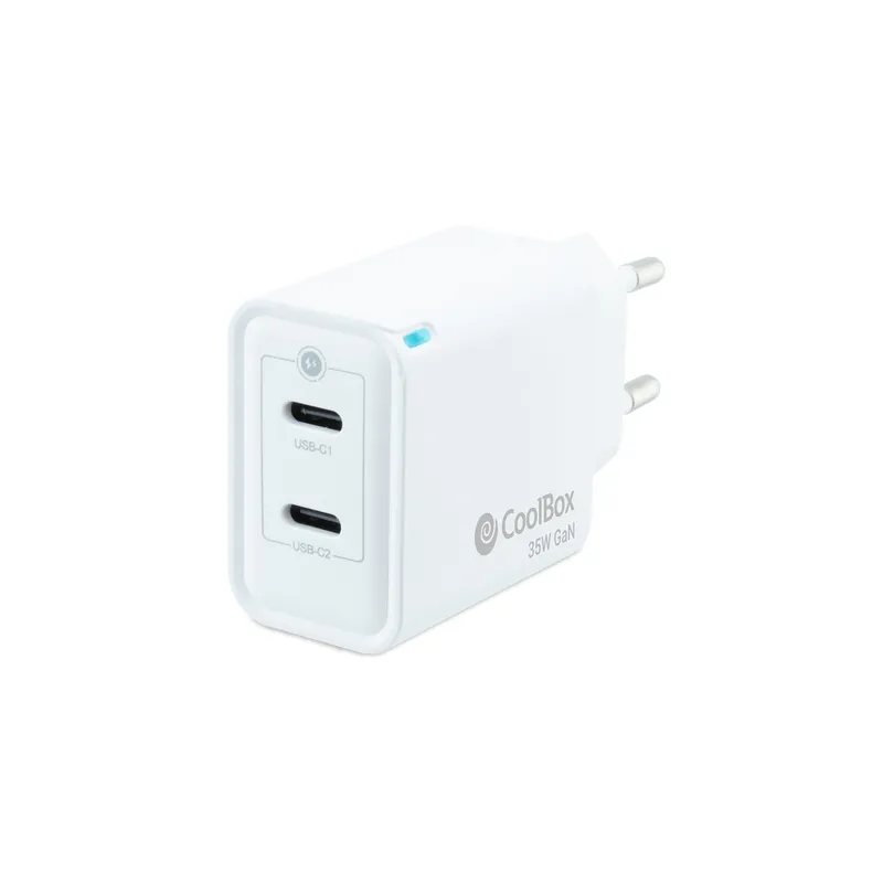 Cargador USB Coolbox Pared 2usb-c 35W Coo-cup-35cc