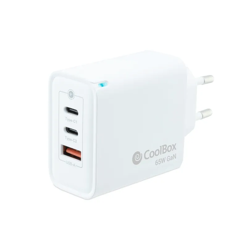 Cargador USB Coolbox Pared 2usb-c Usb-a 65W Coo-cup-65cca