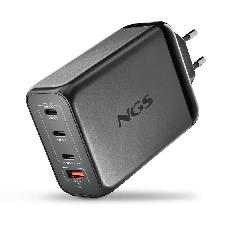 Cargador NGS DE Pared Ultrarrapido DE 240W CON 4 Puertos 3 Usb-c 1 Usb-a