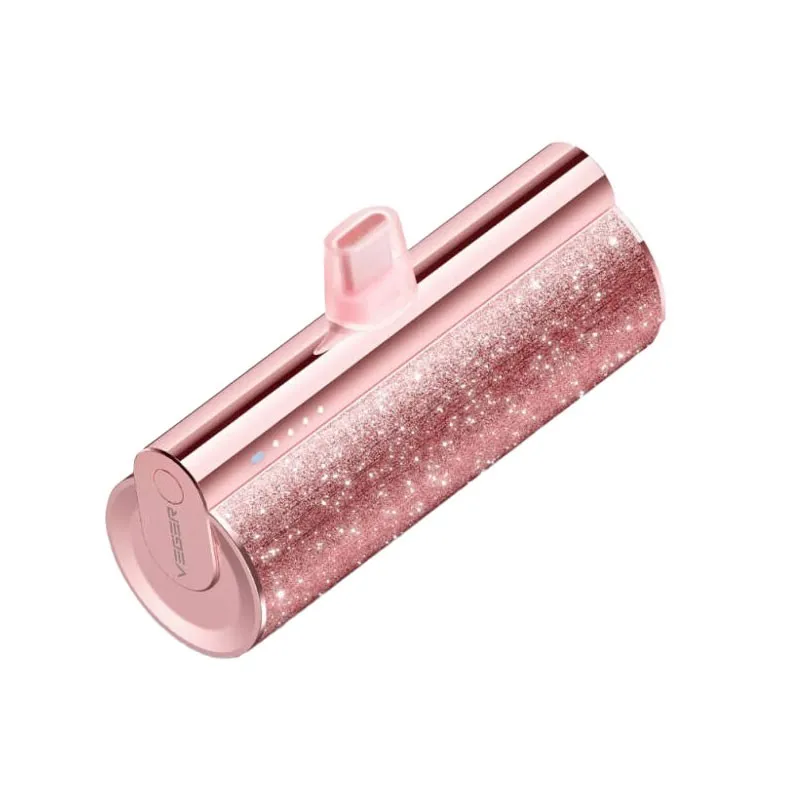 Cargador Powerbank Veger Vg-w0556 5000MAH 12W Type-c Built-in Rosa