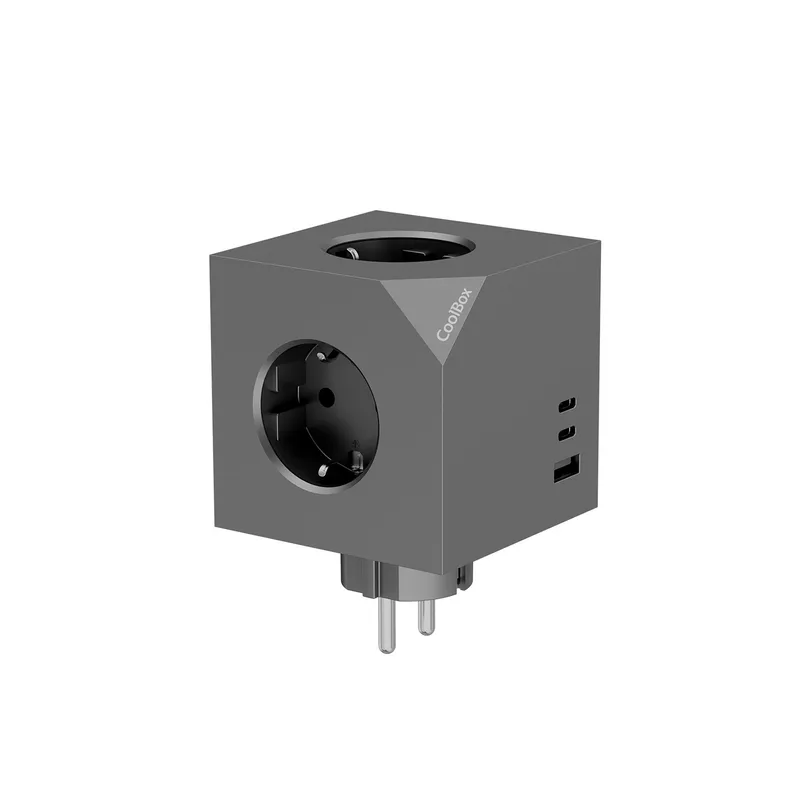 Regleta Coolbox 3TOMAS Cubik Negra Usb-c PD - foto 2