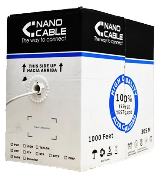Cable RED RJ45 Cat.5e FTP Rigido Awg24 305 M Nanocable 10.20.0704