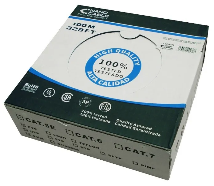 Cable RED RJ45 Cat.5e FTP Flexible Awg24 100 M Nanocable 10.20.0702-flex
