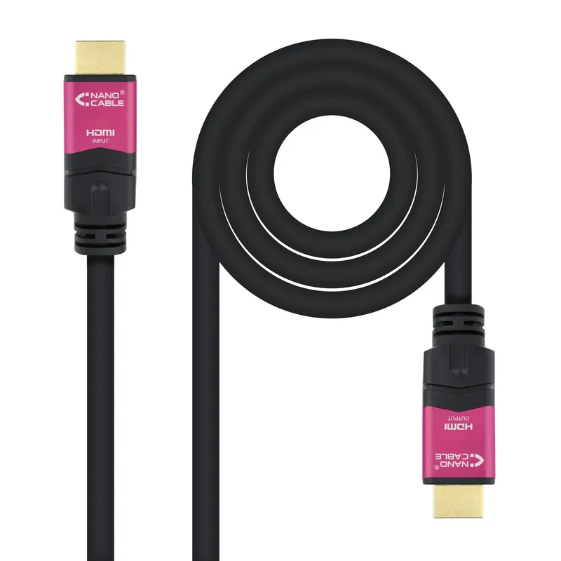 Cable HDMI V2.0 4K 60HZ 18GBPS CON Repetidor Am-am Negro 20M Nanocable 10.15.3720