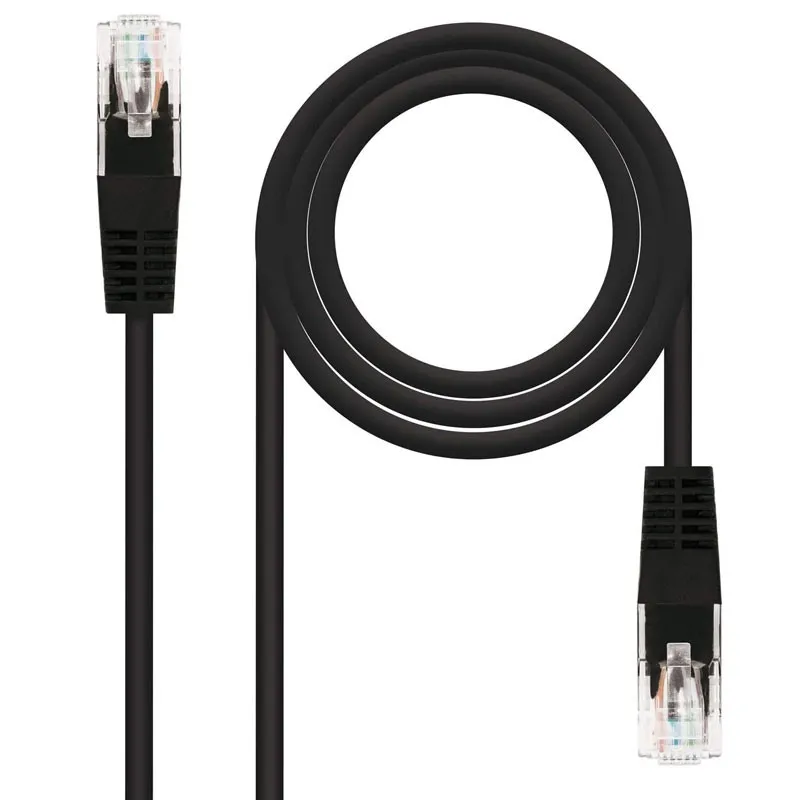 Nanocable Cable RED Latiguillo RJ45 Cat.6 UTP Awg24 Negro 30 CM 10.20.0400-l30-bk