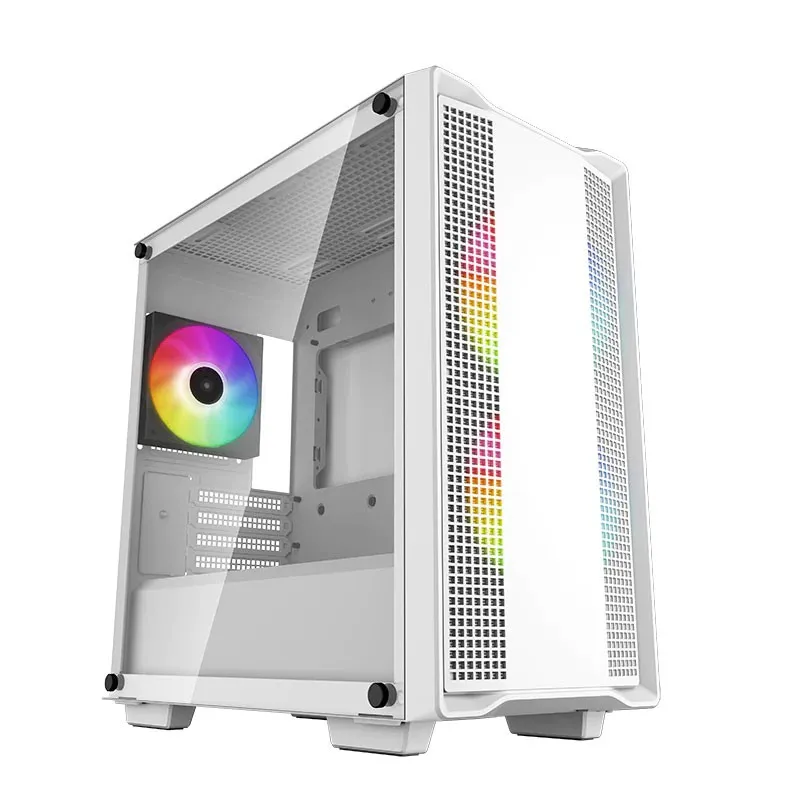 Caja Micro-atx Semitorre Deepcool Cc360 Argb C.templado 3 Vent. Argb Blanca