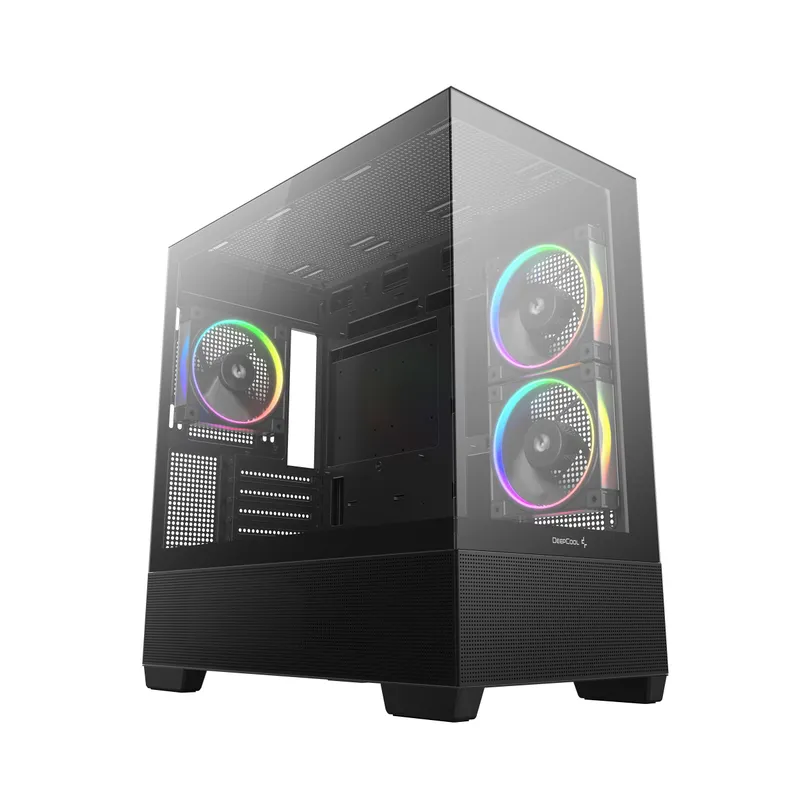 Caja Micro-atx Semitorre Deepcool Cg380 3F Cristal Temp Negra R-cg380-bkagm3-g