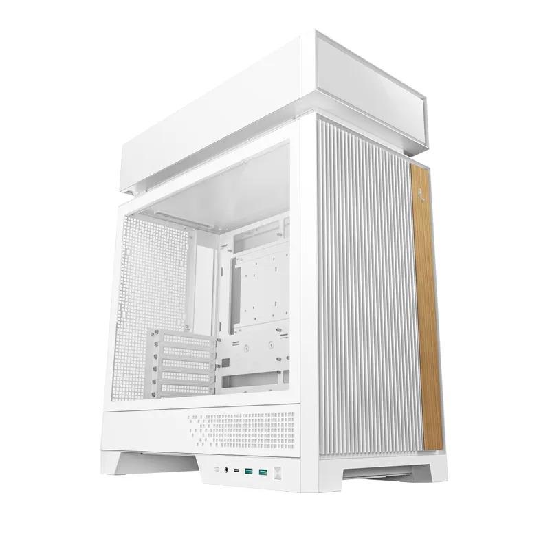 Caja ATX Semitorre Deepcool Cl660 WH Cristaltemplado Argb Blanca Y Madera