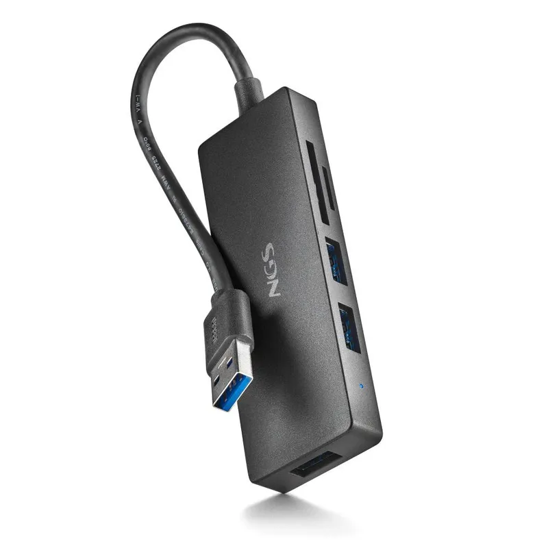 Hub USB NGS 4 Puertos USB 3.0 Lector DE Tarjeta Ihub Reader