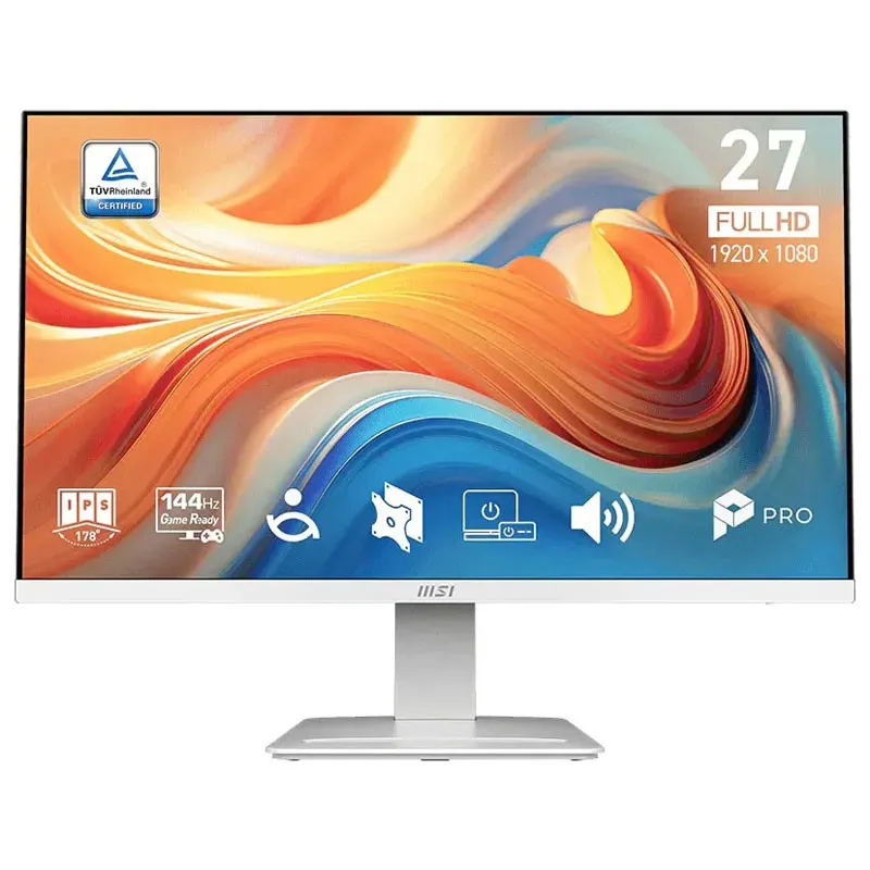 Monitor 27 MSI PRO Mp273w E14 IPS FHD 1920*1080 144 HZ MM HDMI VGA DP Blanco