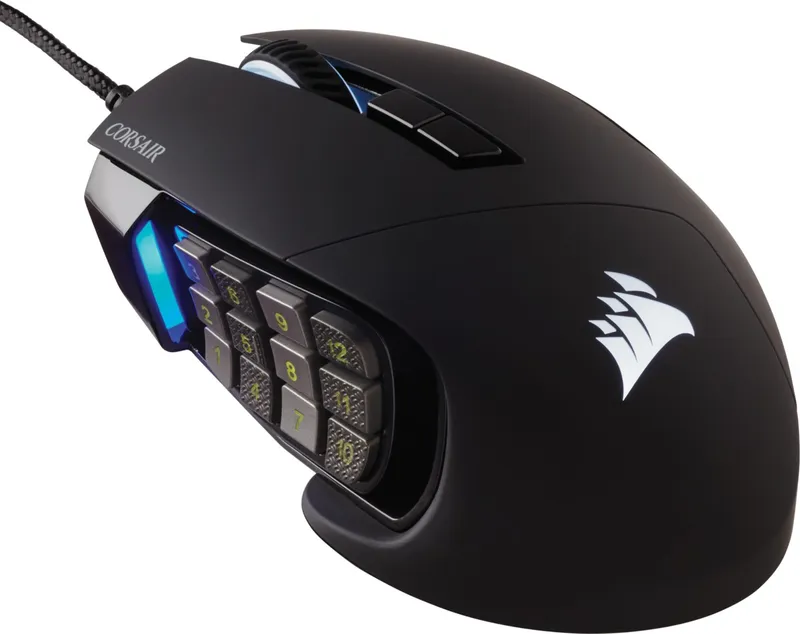 Raton Corsair USB Gaming Scimitar Elite RGB Optico 16K DPI Moba/mmo Negro