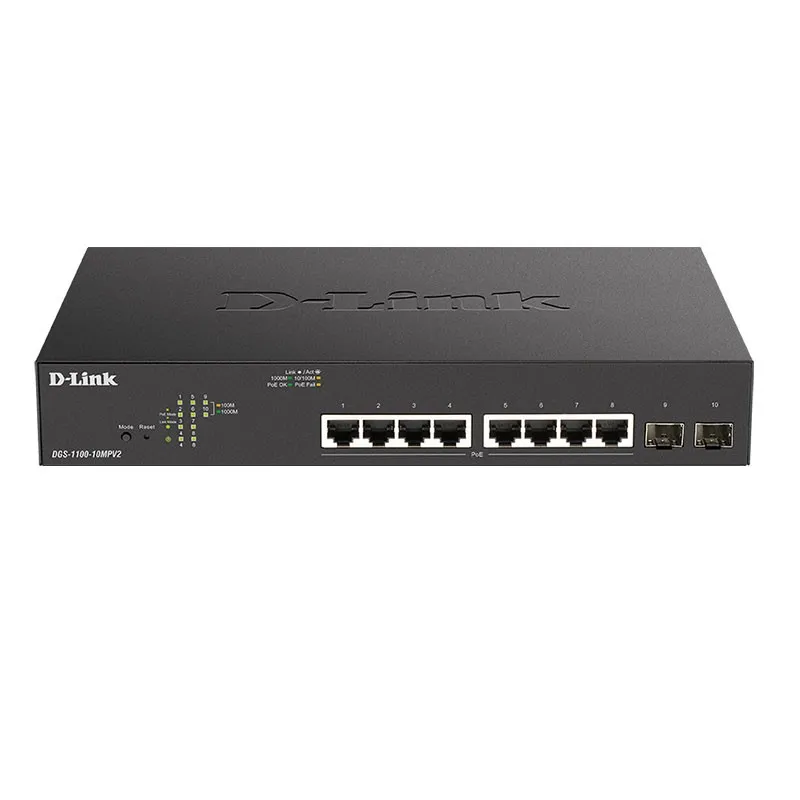 Switch D-link 10P Dgs-1100-10mpv2 10/100/1000(poe)+ 2 Gigabit Dgs-1100-10mpv2