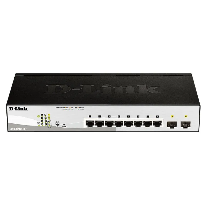 SWITCH D-LINK 8P DGS-1210-08P/E 8P 10/100/1000 PoE INCLUYE 2P SFP