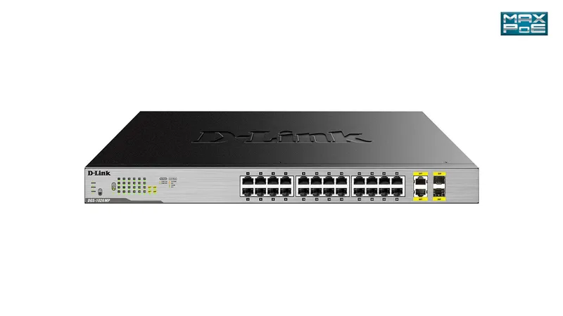 SWITCH D-LINK 24P DGS-1026MP 10/100/1000 PoE +2P GIGABIT SFP SOBREMESA/RACK
