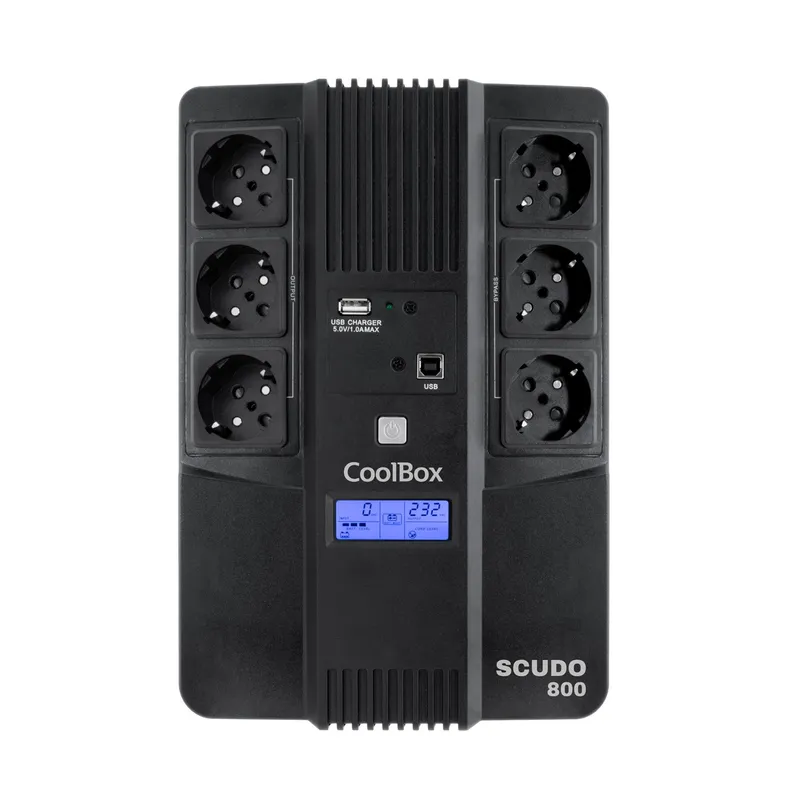 SAI Coolbox Scudo3 800VA LCD 6 Enchufes Schuko Coo-saiscu3-800
