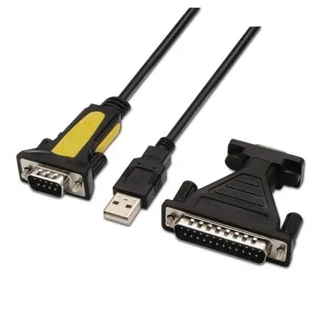 Conversor USB A Serie Tipo Am-rs232 Db9m Db25m Negro 1.8m Aisens A104-0039