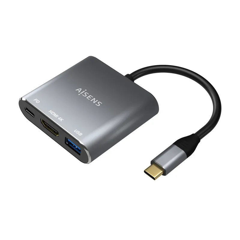 Conversor Usb-c A Hdmi/usb-c/tipo A USB 3.0 3 EN 1 Gris 15 CM Aisens A109-0669 - foto 2