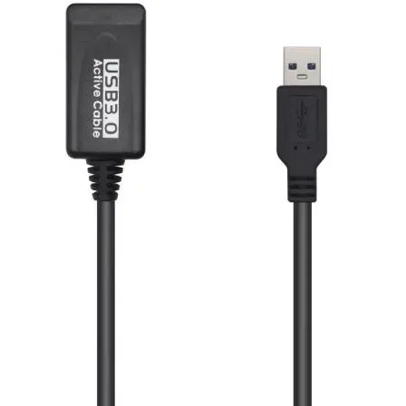 Cable USB 3.0 Prolongador CON Amplificador Tipo Am-ah Negro 5.0m Aisens A105-0525