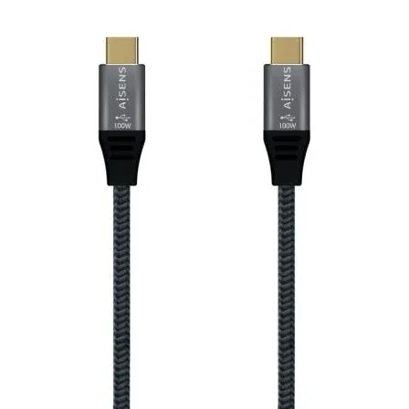 Cable USB 2.0 Aluminio 5A 100W E-mark Usb-cm-usb-cm Gris 1.0m Aisens A107-0628