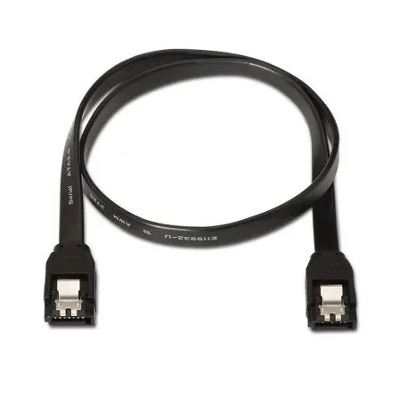 Cable SATA III Datos 6G CON Anclajes Negro 0.5m Aisens A130-0157