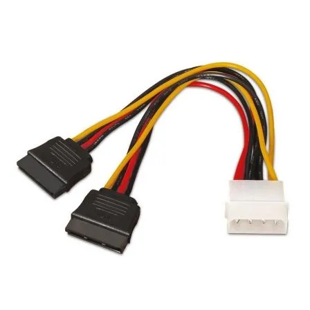 Cable SATA Alimentacion Molex 4pinm-2xsatah 20CM Aisens A131-0161