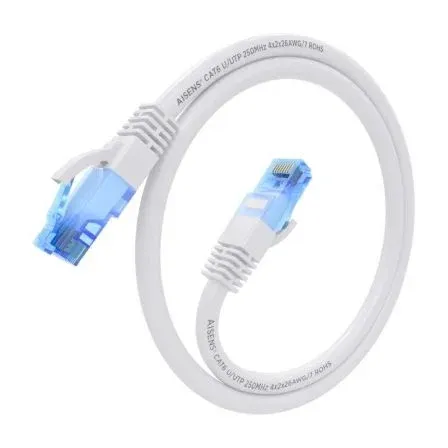 Cable de Red RJ45 AWG26 CCA UTP Aisens A135-0819 Cat.6/ 1m/ Blanco - foto 2