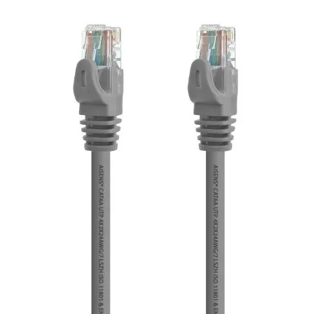 Cable RED Latiguillo RJ45 Lszh Cat.6a UTP Awg24 Gris 25CM Aisens A145-0324