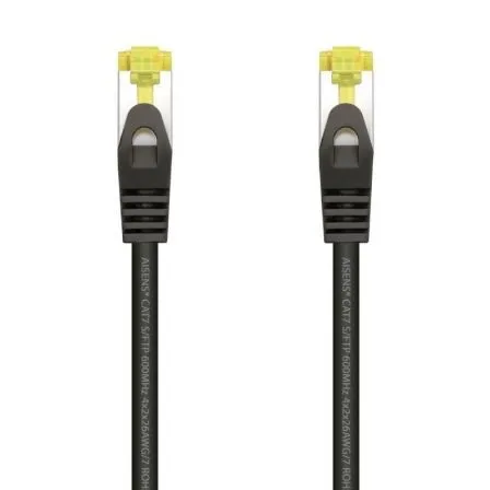 Cable RED Latiguillo RJ45 Lszh Cat.7 Sftp Awg26 Negro 1.0m Aisens A146-0486
