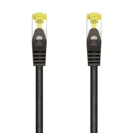 Cable RED Latiguillo RJ45 Lszh Cat.7 Sftp Awg26 Negro 2.0m Aisens A146-0487