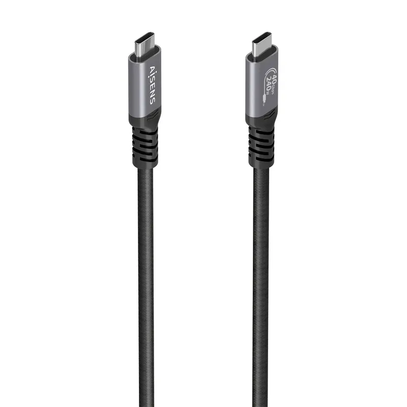 CABLE USB4 GEN3x2 ALU 40GBPS 240W E-MARK USB-CM-CM NEGRO 2M AISENS A156-0996 - foto 2