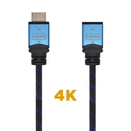 Cable HDMI V2.0 Prolongador 4k60hz 18GBPS Am-ah Negro Azul 3.0m Aisens A120-0454