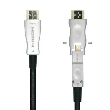 Cable HDMI V2.0 AOC Desmontable 4k60hz 4:4:4 18GBPS Am-dm-am Negro Aisens 20M A14