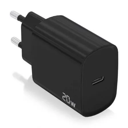 CARGADOR USB-C PD3.0 1 PUERTO 1xUSB-C 20W NEGRO AISENS A110-0753