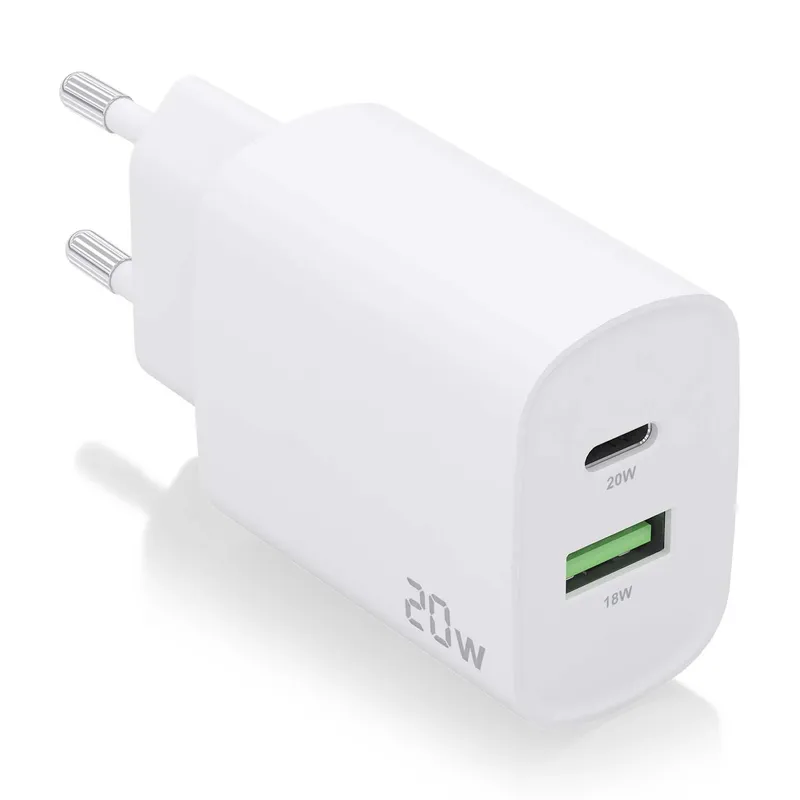 CARGADOR 20W 1xUSB-C PD3.0 1xUSB-A QC3.0 BLANCO AISENS A110-0754 - foto 2