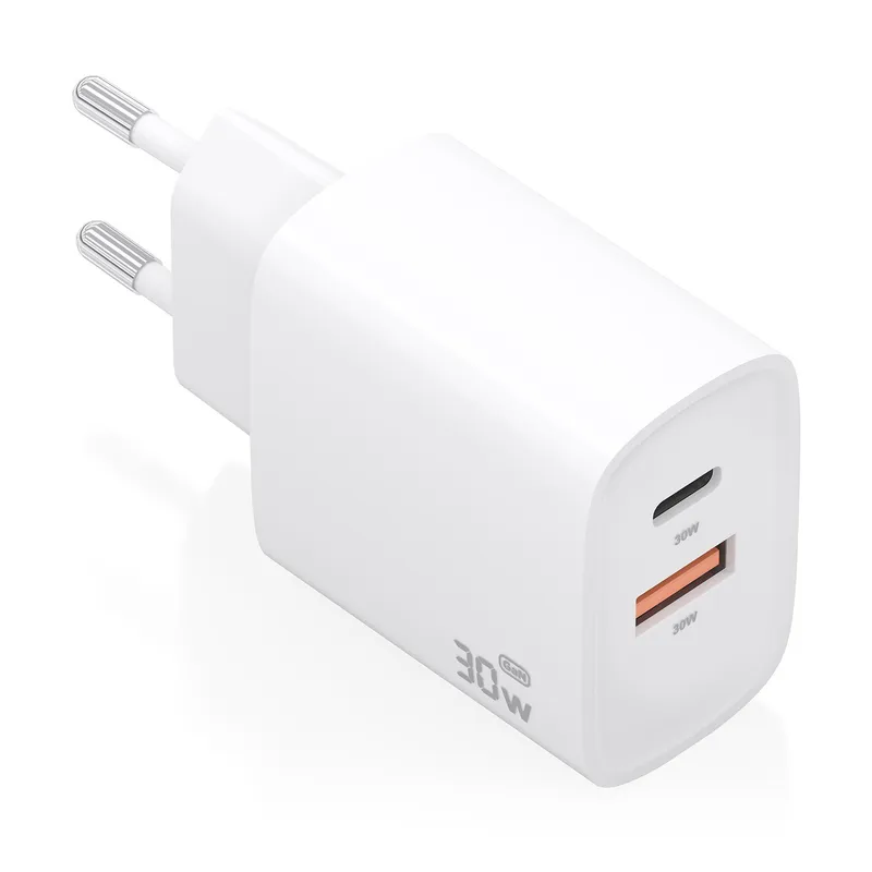 CARGADOR GaN 30W 1xUSB-C PD3.0 QC4.0 1xUSB-A QC3.0 BLANCO AISENS A110-0952 - foto 2