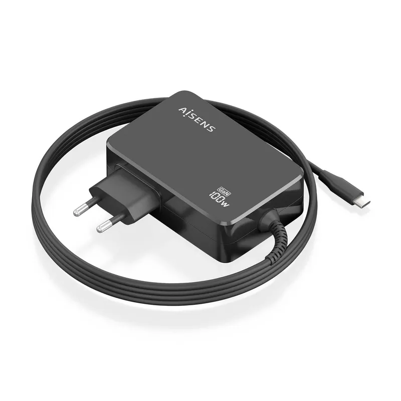CARGADOR GaN 100W PD3.0 1XUSB-C 1.8M NEGRO AISENS ASCH-1PD100WL50-BK - foto 2