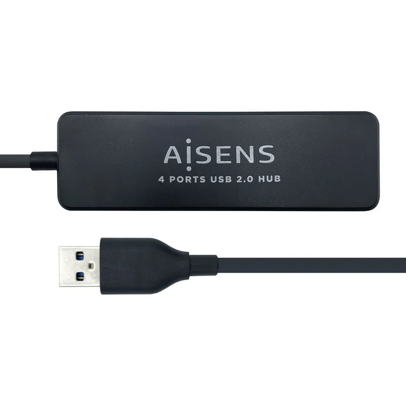 Hub USB Aisens 4P USB 2.0 Tipo A/m A A/h A104-0402 Negro 30CM - foto 2